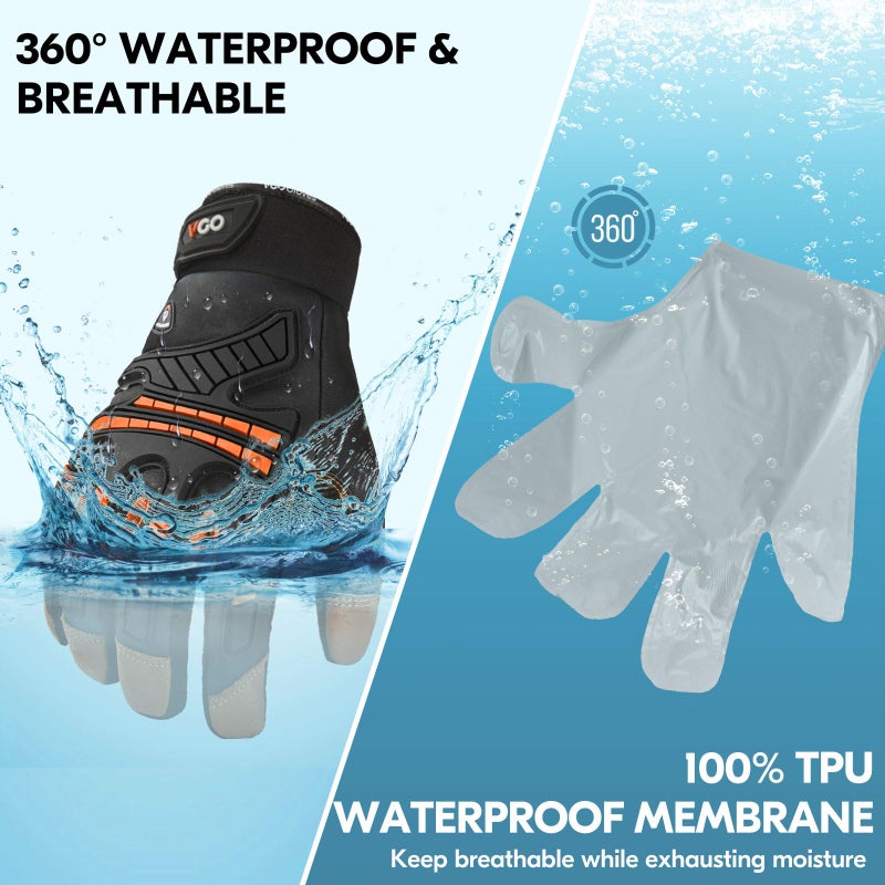 Vgo... -4â„‰ or above Winter Waterproof High Dexterity Heavy Duty Mechanic Glove, Anti-vibration, Anti-abrasion, Touchscreen (XXL,Orange,GA8954FW) - Image 3
