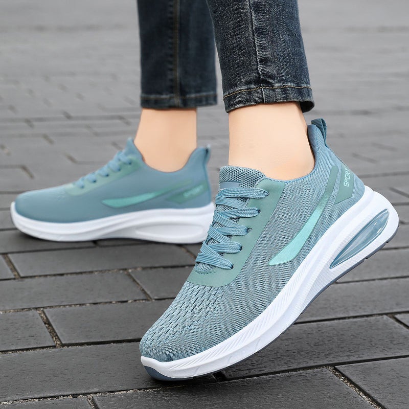 Women's Lightweight Casual Sneakers, Breathable Flyknit, Non-slip PVC Sole - Image 1