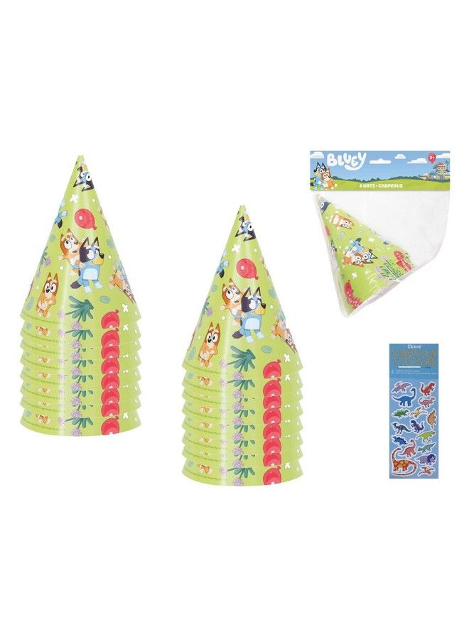 Unique Bluey Birthday Party Supplies Bundle Pack Includes Party Cone Hats 16 Count - Image 2