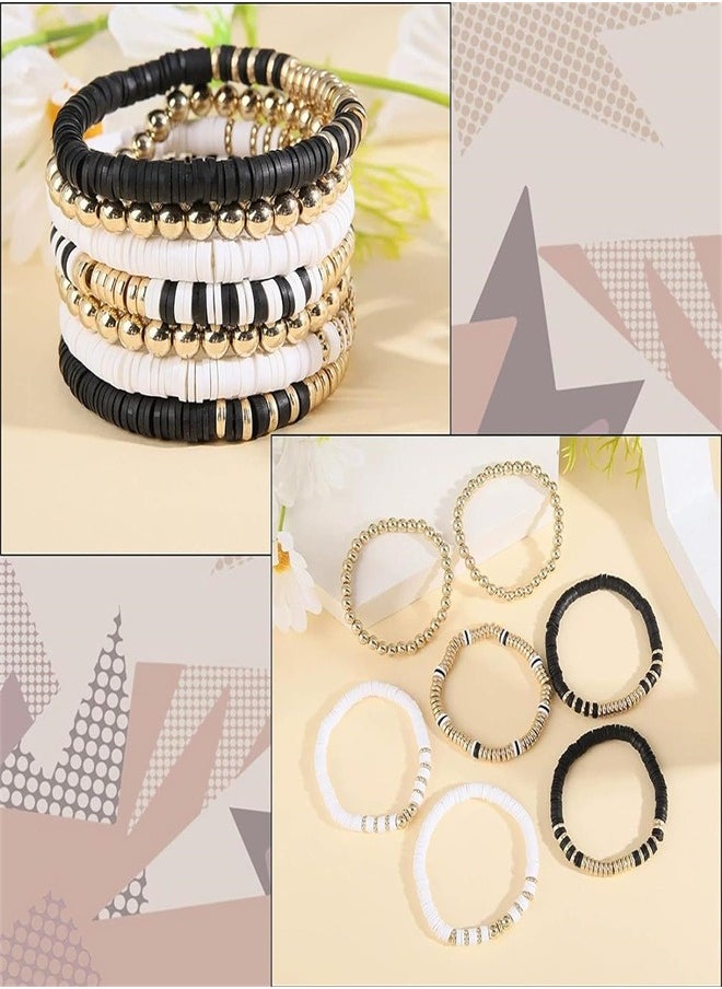 Generic - 3000 Pcs Clay Beads for Bracelets, Bracelat Making Kit Golden Beads for Jewelry Making Charms Bracelet Kit Flat Round Polymer Clay Bead for Bracelet Necklace Earring DIY Craft Supplies - Image 1