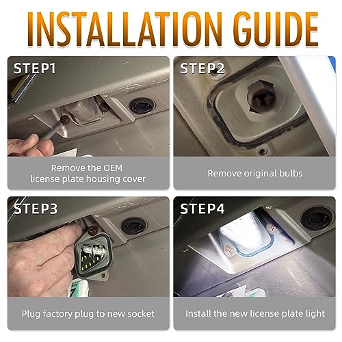 NEIFILES LED License Plate Light for 2007-2014 Chevy Suburban Tahoe GMC Yukon Tag Light Assembly Compatible with Cadillac Escalade ESV (Clear Lens) - Image 4