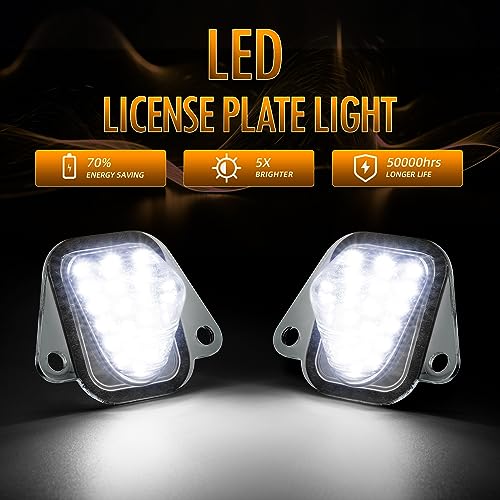 NEIFILES LED License Plate Light for 2007-2014 Chevy Suburban Tahoe GMC Yukon Tag Light Assembly Compatible with Cadillac Escalade ESV (Clear Lens) - Image 2