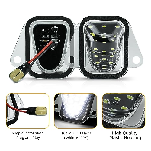 NEIFILES LED License Plate Light for 2007-2014 Chevy Suburban Tahoe GMC Yukon Tag Light Assembly Compatible with Cadillac Escalade ESV (Clear Lens) - Image 3