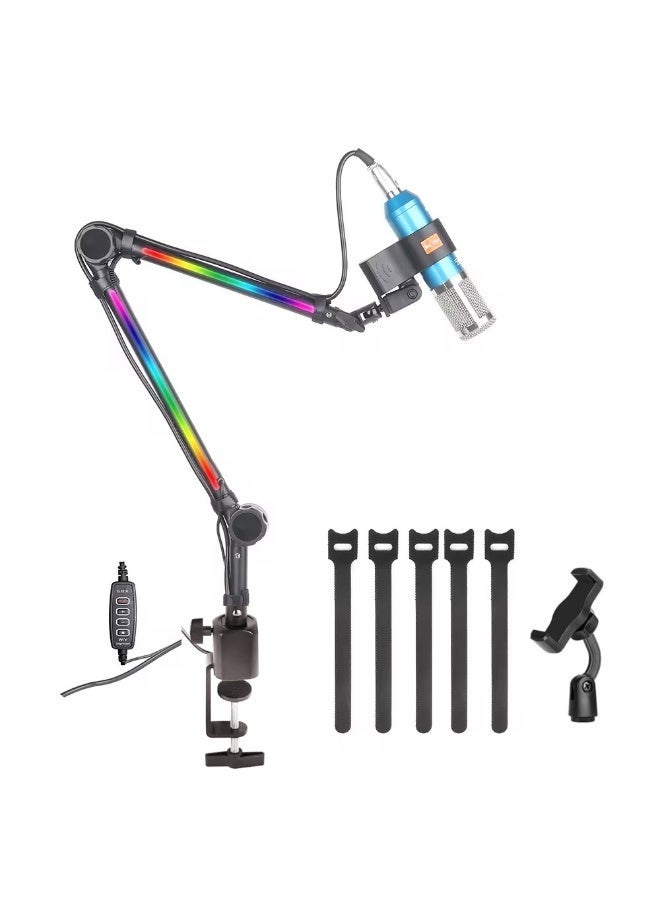 Microphone Boom Arm Stand - Desk Arm Mic Holder, with Microphone Upgraded Clip - Image 1