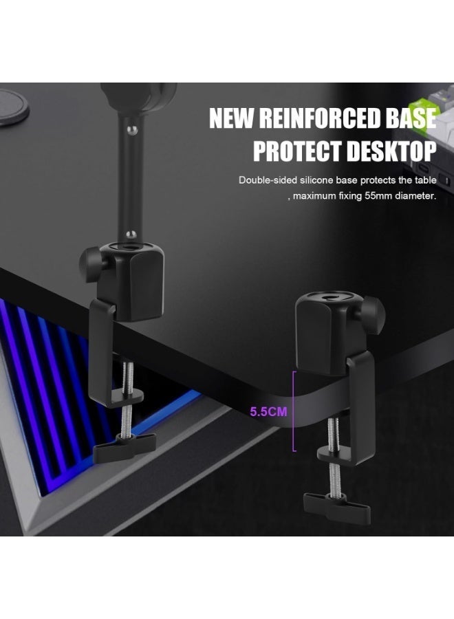 Microphone Boom Arm Stand - Desk Arm Mic Holder, with Microphone Upgraded Clip - Image 3