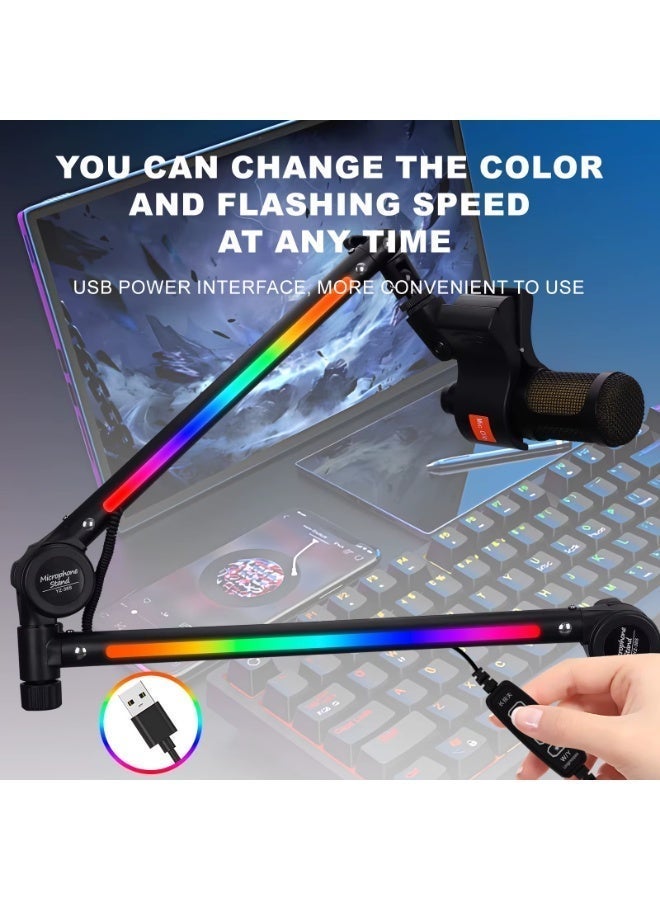 Microphone Boom Arm Stand - Desk Arm Mic Holder, with Microphone Upgraded Clip - Image 5