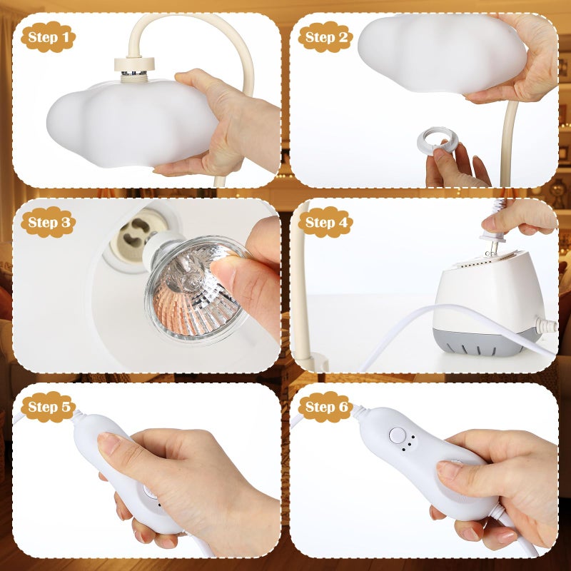 Glooglitter Glooglitte Cloud Candle Warmer Lamp with Timer Dimmer Cute Warming Lamp Adjustable Wax Melt Light Bedside Table Scented Wax Light for Bedroom House Office Living Room Birthday Gifts for Women Mom - Image 5