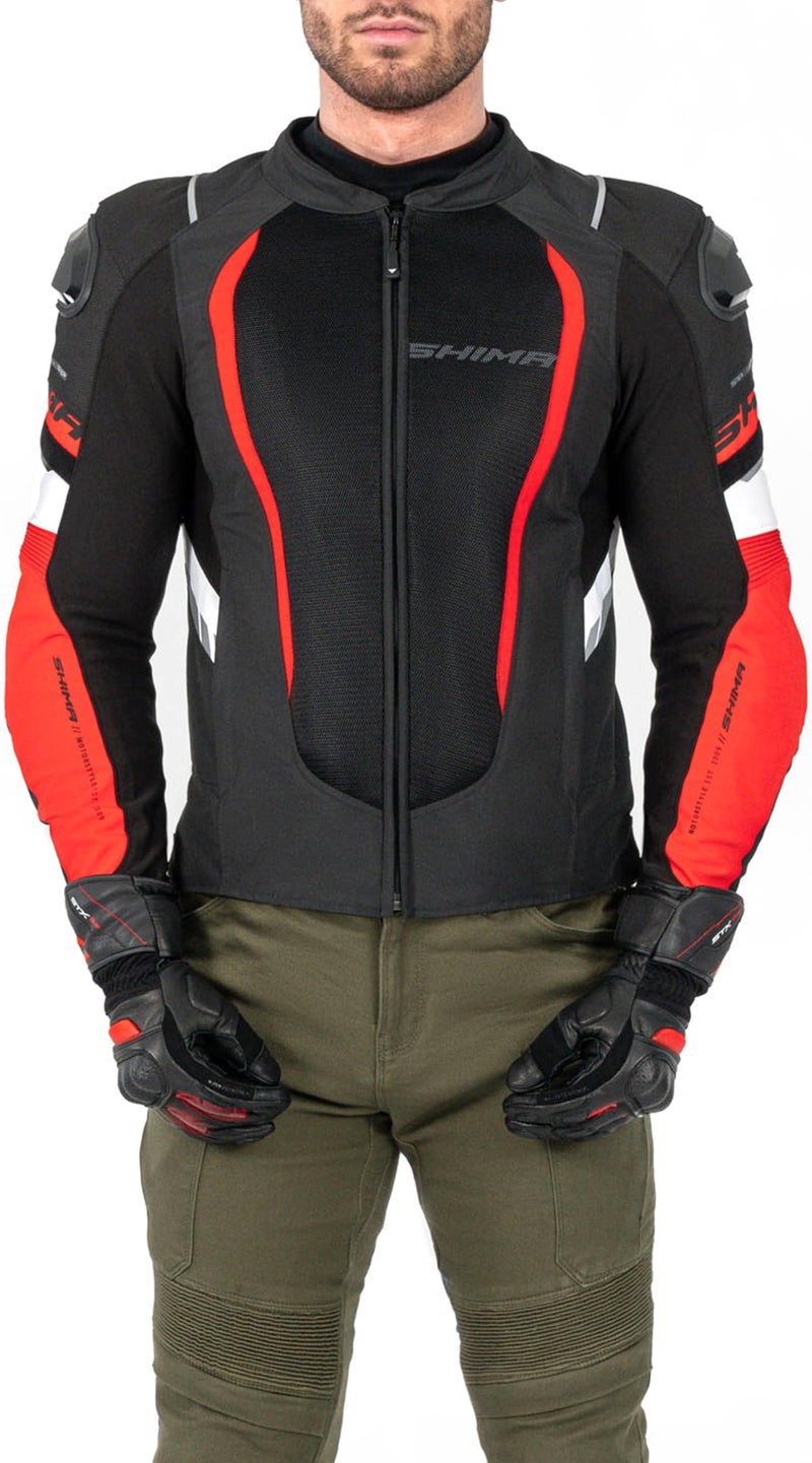 SHIMA MeshPro 2.0 Motorcycle Jacket for Men AirForce Back Protector Armour Riding Motorbike Jackets Summer Mesh Bikers Ventilated Lightweight Armoured Bike Textile Motorcycles (Mens, White, XL) - Image 3