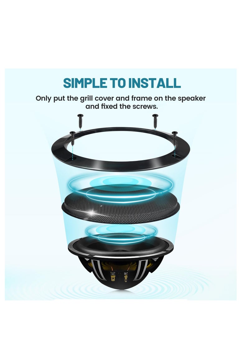 SYOSI - 6.5" Metal Mesh Round Speaker Grill Cover, 2Pcs Car Speaker Subwoofer Guard Protector with Mounting Screws, Universal Radio Speaker Grills Decorative for Car Speaker Mounting Home Audio DIY - Image 1