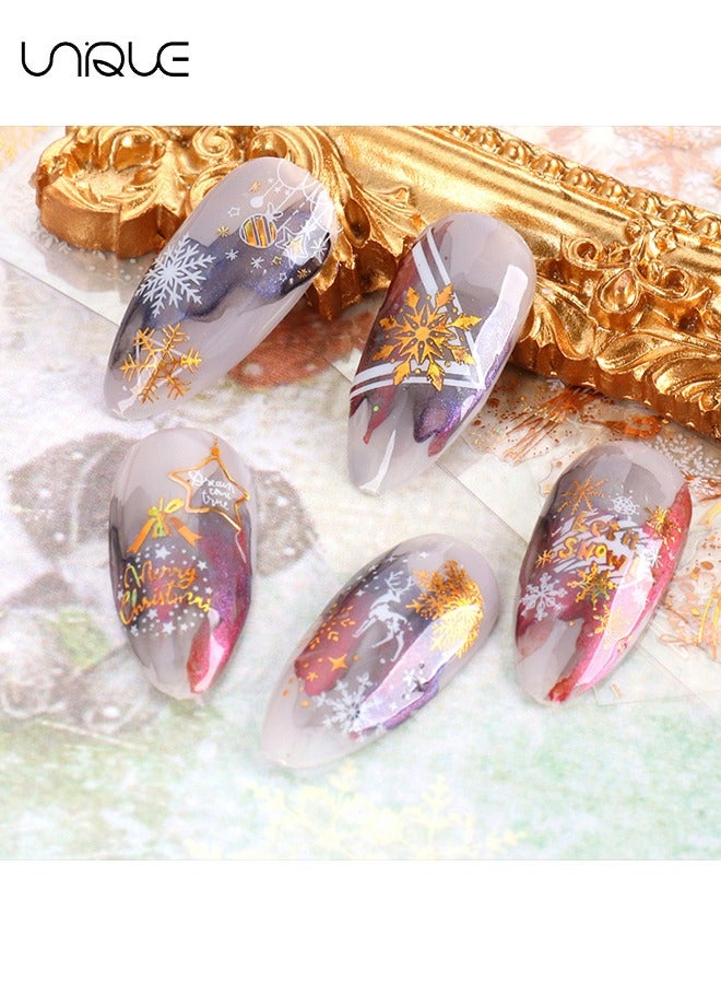 Unique 8 Pcs Nail Art Stickers - Self Adhesive Nail Stickers - Nail Polish Decoration - Snowflake Nail Decoration DIY Nail Art Decoration Girl - Image 4