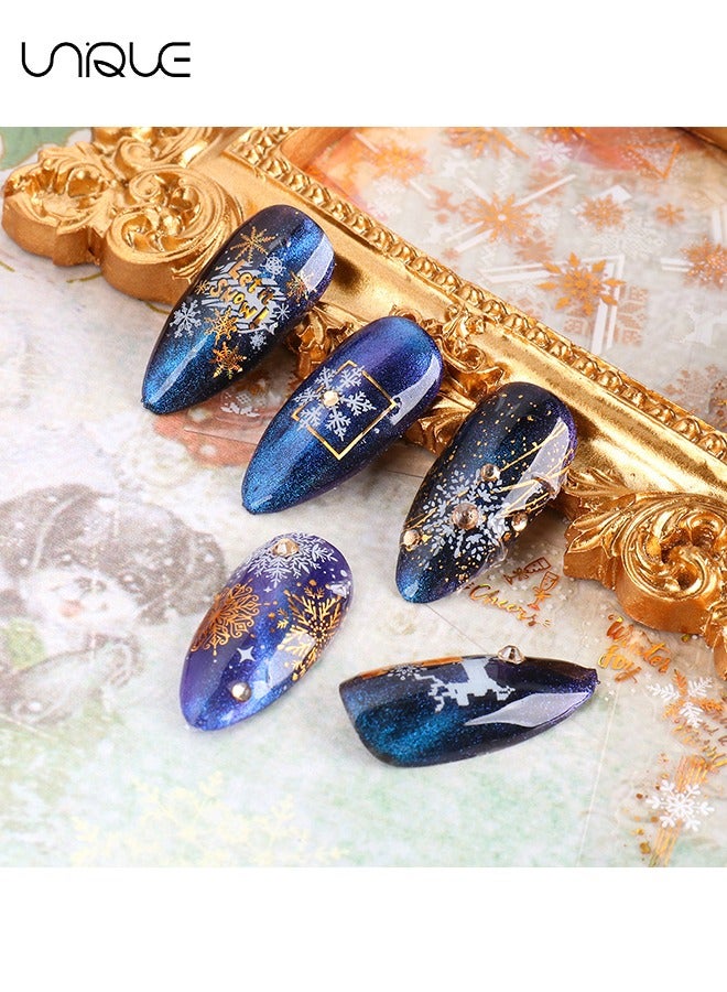 Unique 8 Pcs Nail Art Stickers - Self Adhesive Nail Stickers - Nail Polish Decoration - Snowflake Nail Decoration DIY Nail Art Decoration Girl - Image 5