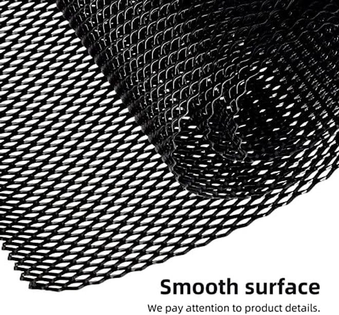 AggAuto 40"x13" Car Grill Mesh - Black Aluminum Alloy Rhombic Hole Bumper Grille Insert, Universal Fit - Image 5