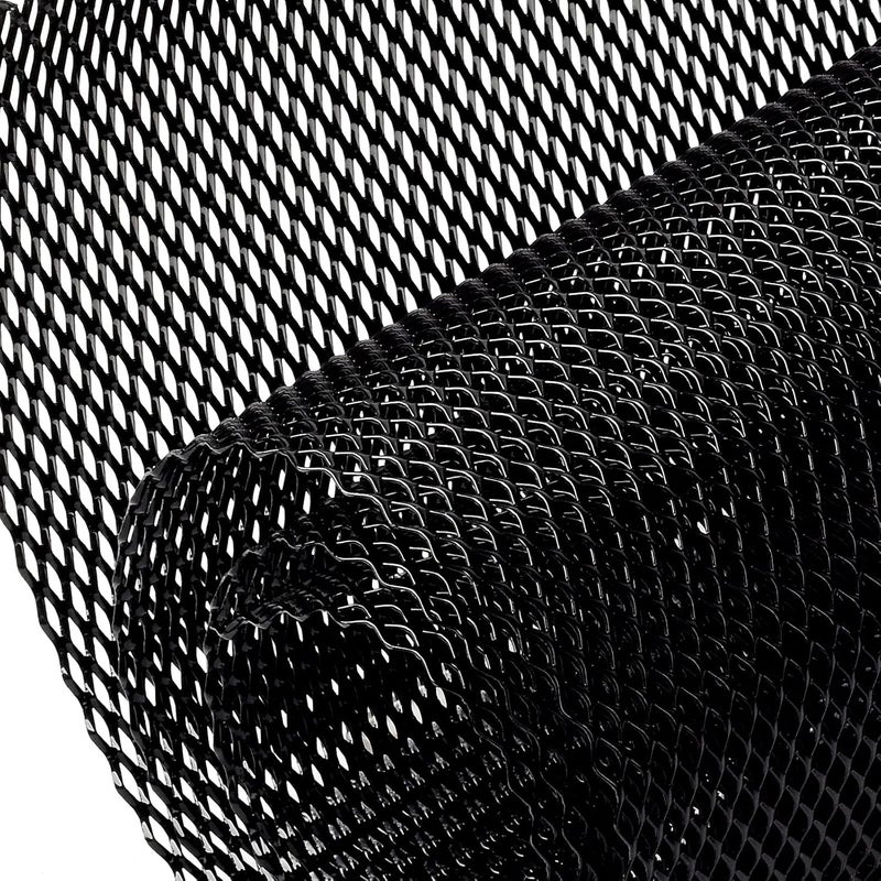 AggAuto 40"x13" Car Grill Mesh - Black Aluminum Alloy Rhombic Hole Bumper Grille Insert, Universal Fit - Image 1