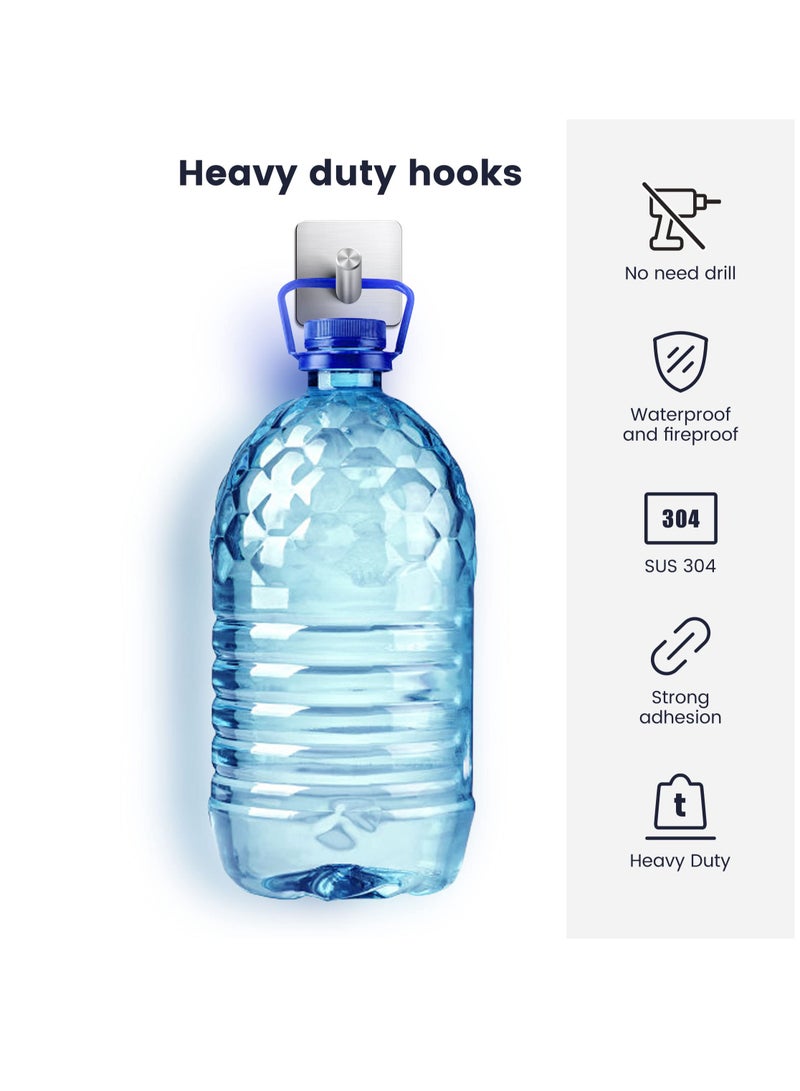 KASTWAVE خطاطيف لاصقة ذات قوة تحمل عالية، 8 حزمة خطاطيف مناشف الحمام، منظم حمام من الفولاذ المقاوم للصدأ غير اللامع، خطاطيف لاصقة للجدران للاستخدام في الحمامات، والمعاطف، والروب، والمطبخ، خطاطيف لاصقة ذاتية غير مثقوبة، فضي - Image 3