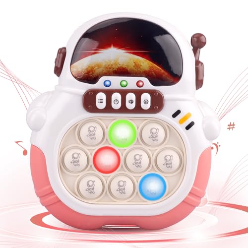 Blackma Fast Push Light Up Fidget Toys for Kids Handheld Puzzle Game Sensory Toys Christmas Toys Gifts for 312 Year Old Boys Girls PinkAstronaut - Image 1