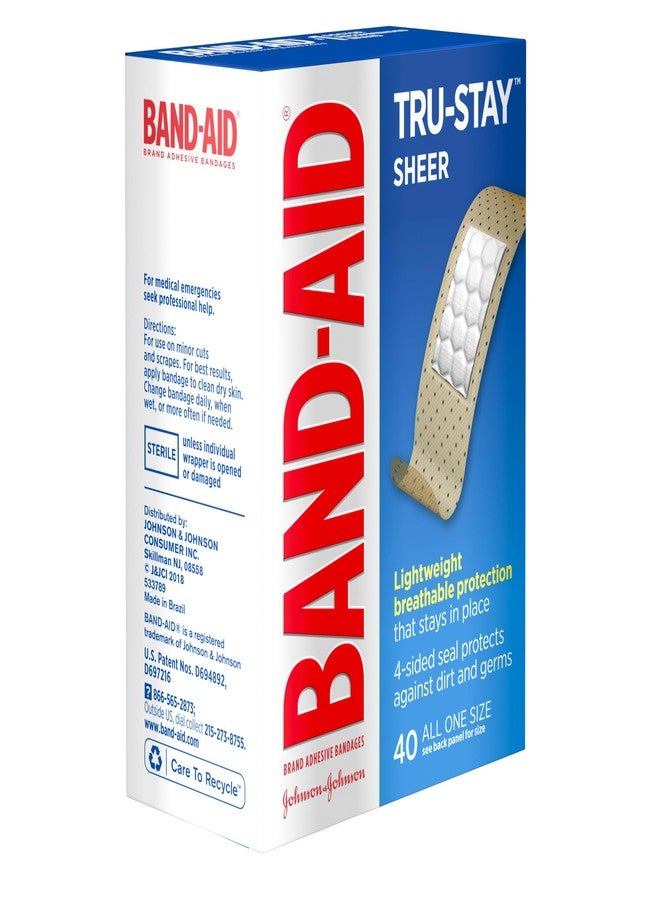 Band-Aid Brand Tru-Stay Sheer Strips Adhesive Bandages for First Aid and Wound Care, All One Size, 40 ct - Image 3