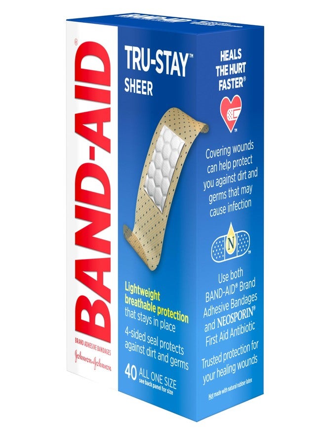 Band-Aid Brand Tru-Stay Sheer Strips Adhesive Bandages for First Aid and Wound Care, All One Size, 40 ct - Image 4
