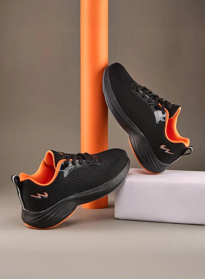 CAMPUS Kids Black Low-Top Sneakers - Shoes with Cloud Like Comfort