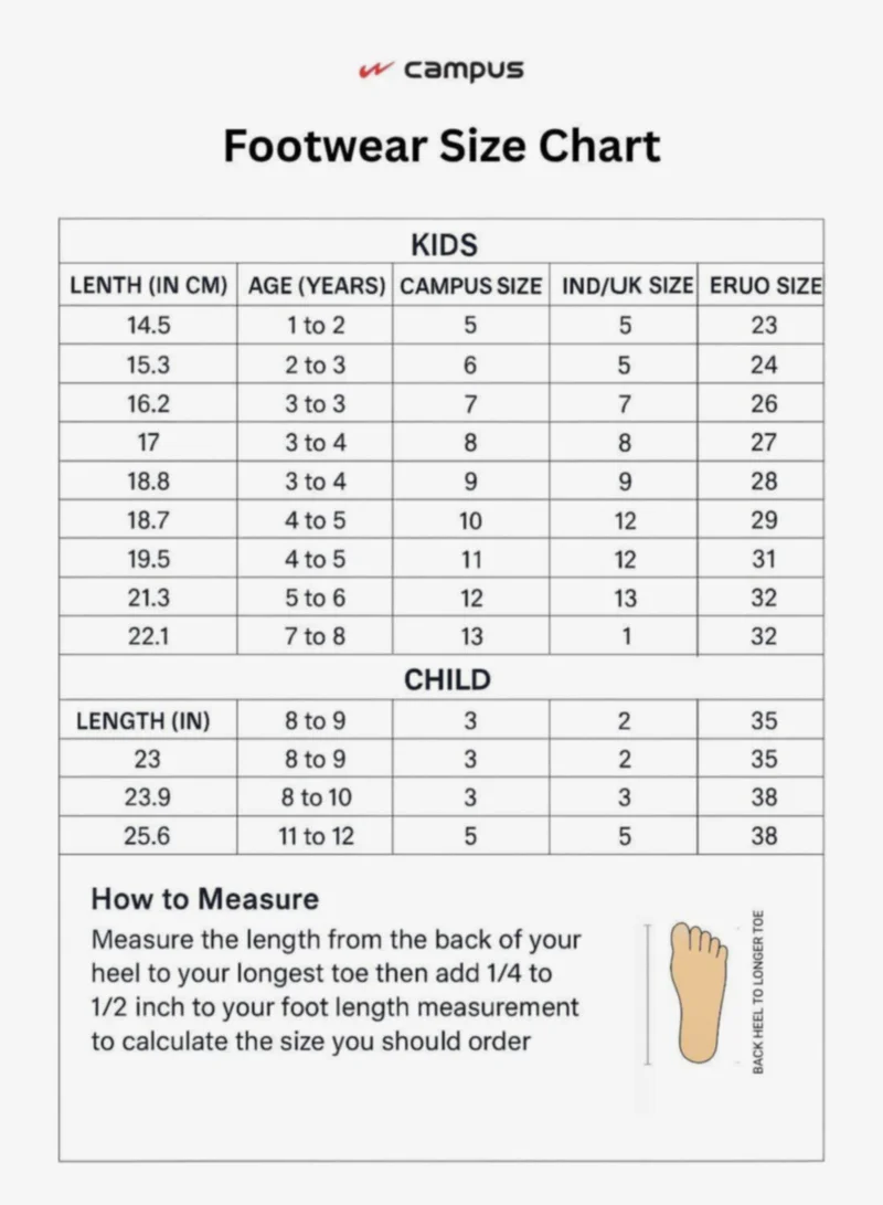 CAMPUS Blk/V.Org Kids Black Low-Top Sneakers - Shoes with Cloud Like Comfort  | Best Price UAE