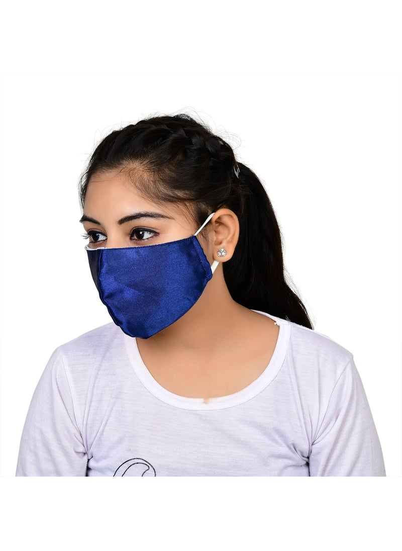 NNR NNR Satin Silk Face Mask With Soft Elastic For Kids Girls Pack Of 3 PcsMulticolor  - Image 4
