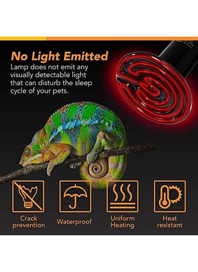 Ceramic Heat Lamp Upgraded Thicker Infrared Reptile Heat Emitter Heater Lamp Bulb For Pet Coop Lizard Turtle Snake Aquarium 24Hr Heat Source 150W - pzsku/Z8D3DA4270D1DE745C11BZ/45/_/1722831463/d42ec7e4-79bd-44b1-881a-c997321c3ee5