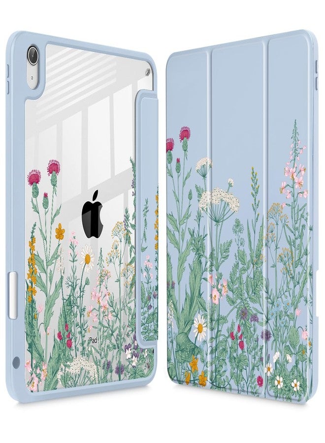 May Chen for iPad (A16) 11th Generation Case 11 Inch 2025, iPad 10th Gen Case 2022 10.9 inch, Built-in Pencil Holder with Shockproof Cover Clear Transparent Back Shell Auto Wake/Sleep, Herbs Flowers - Image 1