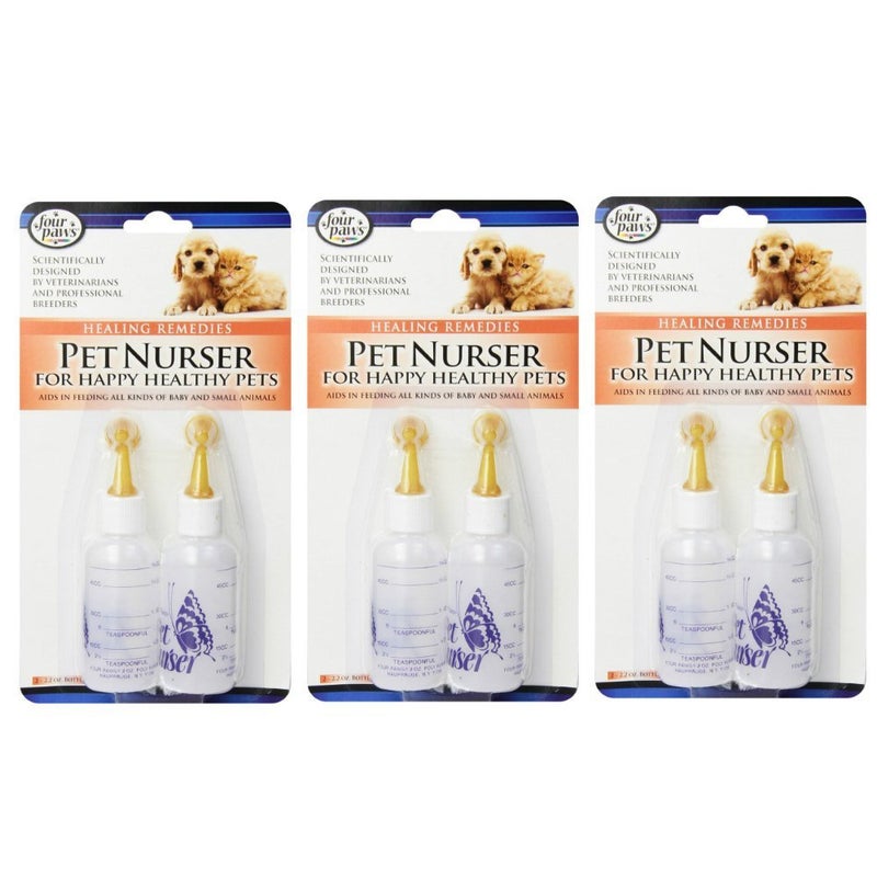 Four Paws 3 Pack of Pet Nurser Kits 2 Bottles each