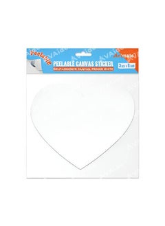 Artmate Pack of 3 Pieces Artmate Peelable Heart Shape Canvas Sticker, Self Adhesive Canvas, Primed White Colour 