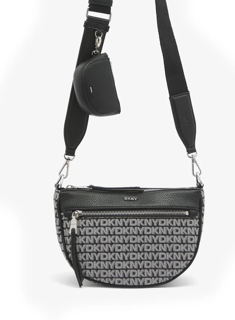 DKNY BLACK LOGO/ BLACK Zoie Crest Crossbody for Women | Best Price UAE