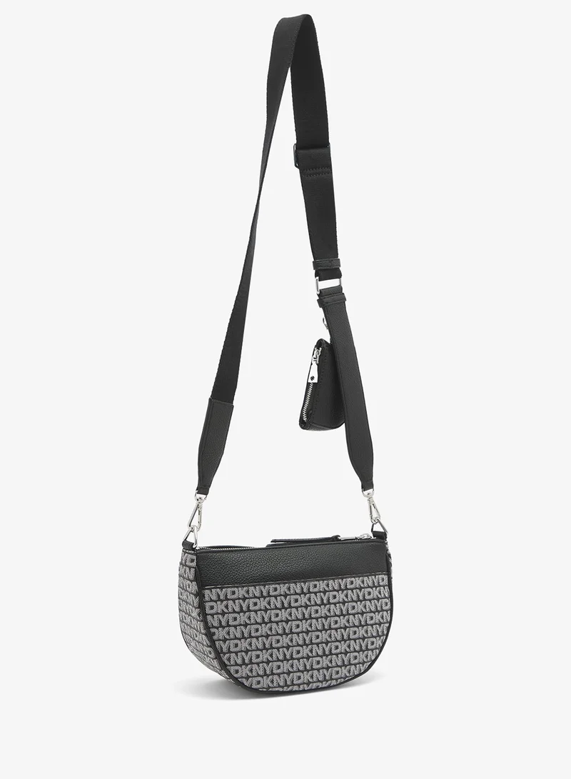 DKNY BLACK LOGO/ BLACK Zoie Crest Crossbody for Women | Best Price UAE