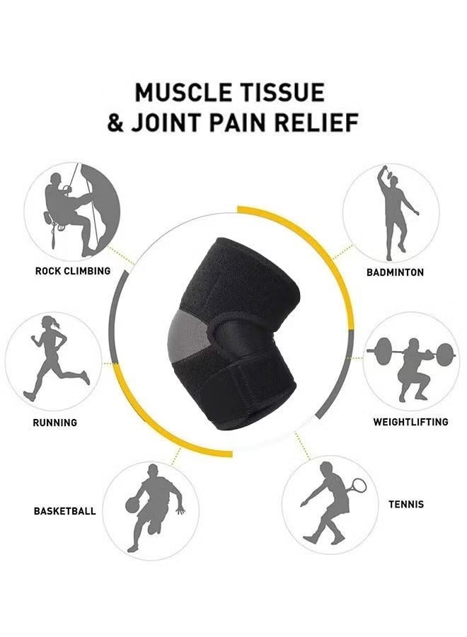 Adjustable Elbow Support Brace - Compression Sleeve for Tennis Elbow, Gym, Golf & Arthritis Pain Relief, Arm Wrap Strap for Men & Women (1 Piece) - Image 3