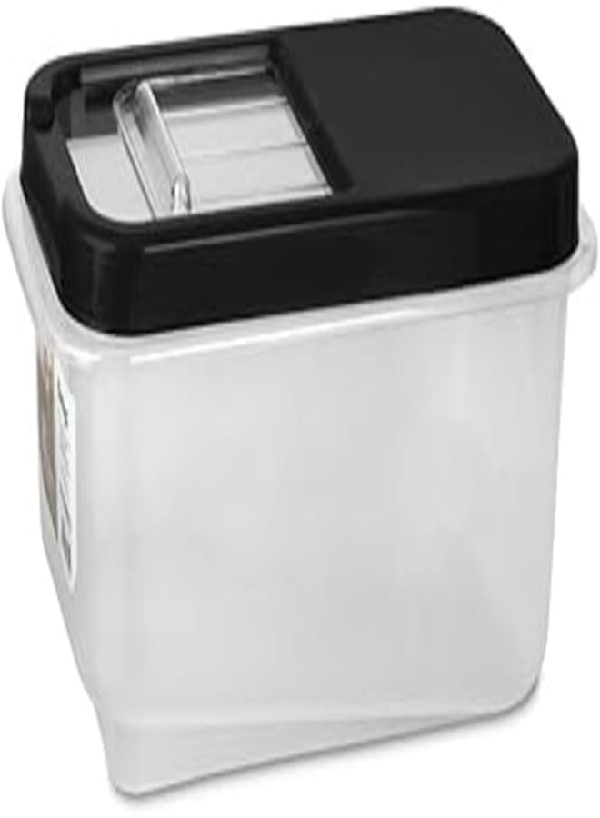 Dunya Slide Storage Conatiner Box, With Clear Slide Lid For Easy Use,Can Storage seeds and legumes.Black (7.5 L) 