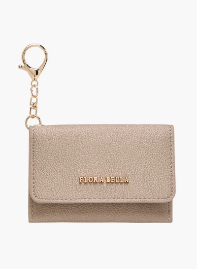 Flora Bella By Shoexpress Solid Card Holder with Button Closure