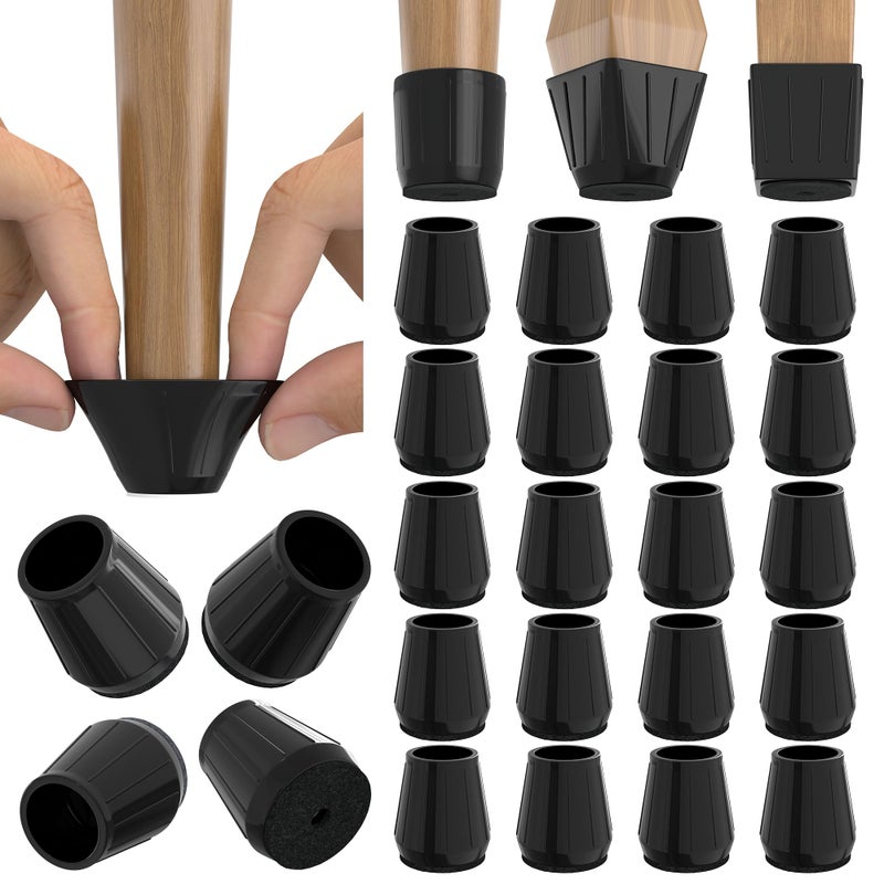 Violibar 24PCS Extra Small Silicone Chair Leg Floor Protectors for Hardwood Floors, Thicken Rubber Chair Leg Cap Covers, Non Slip Furniture Leg Pads to Protect Wood Tile Floors from Scratches and Reduce Noise - Image 1