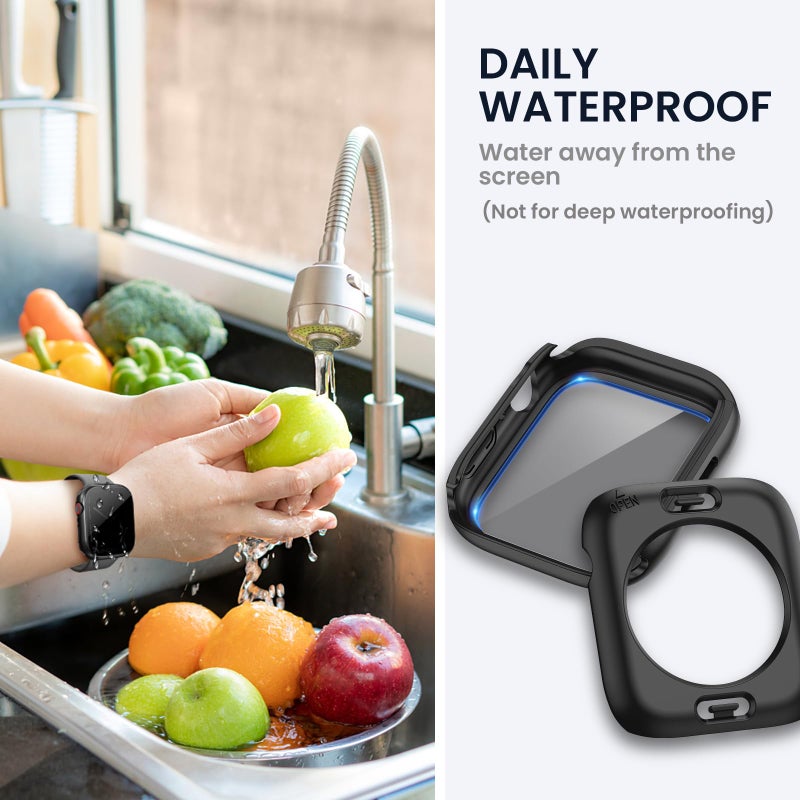 Tensea تينسيا (2 في 1 لحماية شاشة ساعة آبل المقاومة للماء SE الجيل الثاني سلسلة SE 6 5 4 40 مم، غطاء وجه iWatch PC مع زجاج مقسى مدمج للخصوصية [26° مضاد للتجسس] [360° حماية كاملة] ) - Image 4