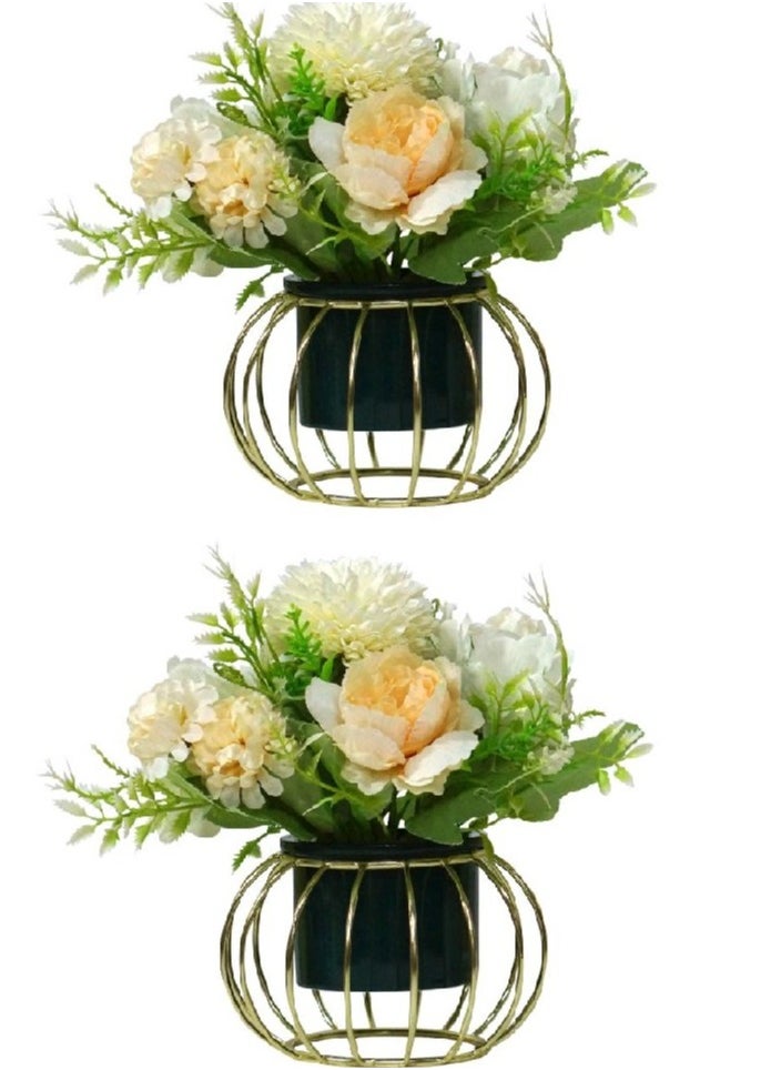 AIWANTO 2 Pcs Artificial Beautiful Flower Decoration Home Office Gift  - Image 1