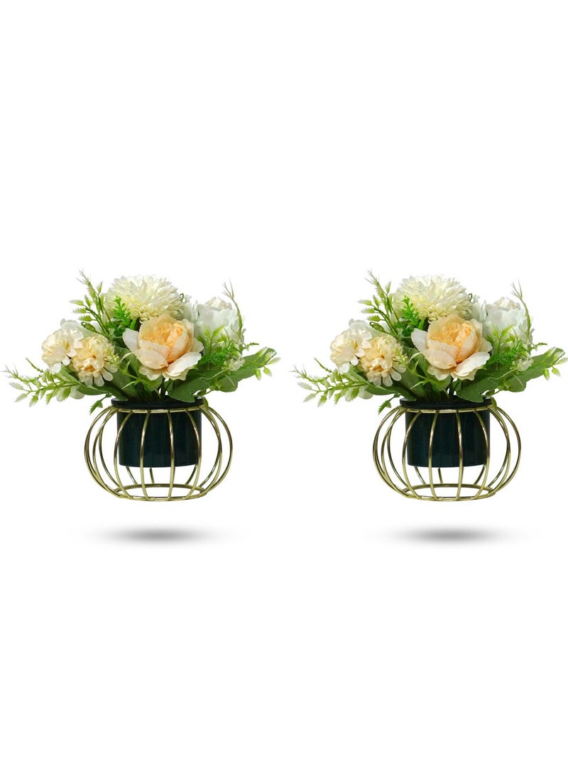 AIWANTO 2 Pcs Artificial Beautiful Flower Decoration Home Office Gift  - Image 2