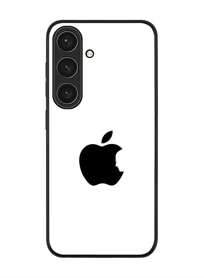 Stylizedd For Samsung Galaxy S25 5G Case,Slim fit Camera Protection, Shockproof Thin Phone cover  - Steve's Apple - White - Image 1