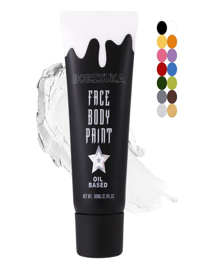BOBISUKA White Face Paint, Clown Makeup Body Paint, Blendable Cream Face Painting Kits for Skull Joker Vampire Mime , Halloween Skeleton Cosplay, Costume, Parties,Stage, Theater, 2.1 fl oz (60ml) - Image 1