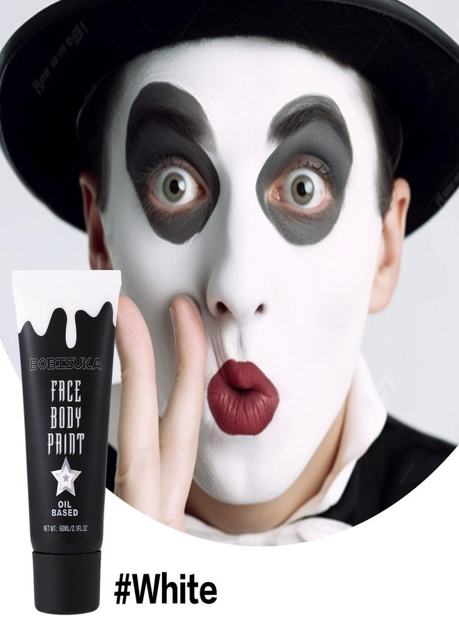 BOBISUKA White Face Paint, Clown Makeup Body Paint, Blendable Cream Face Painting Kits for Skull Joker Vampire Mime , Halloween Skeleton Cosplay, Costume, Parties,Stage, Theater, 2.1 fl oz (60ml) - Image 2