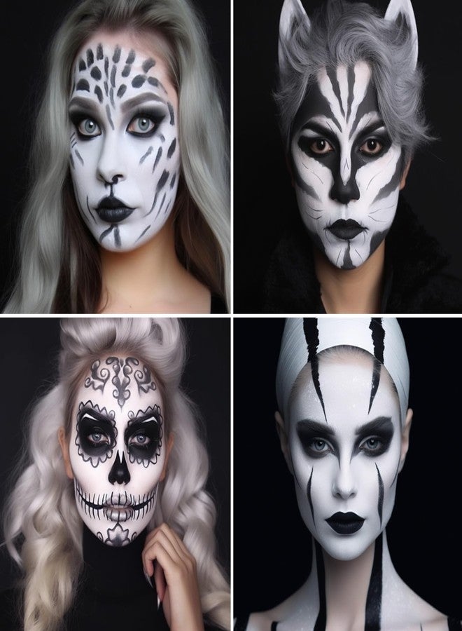 BOBISUKA White Face Paint, Clown Makeup Body Paint, Blendable Cream Face Painting Kits for Skull Joker Vampire Mime , Halloween Skeleton Cosplay, Costume, Parties,Stage, Theater, 2.1 fl oz (60ml) - Image 5
