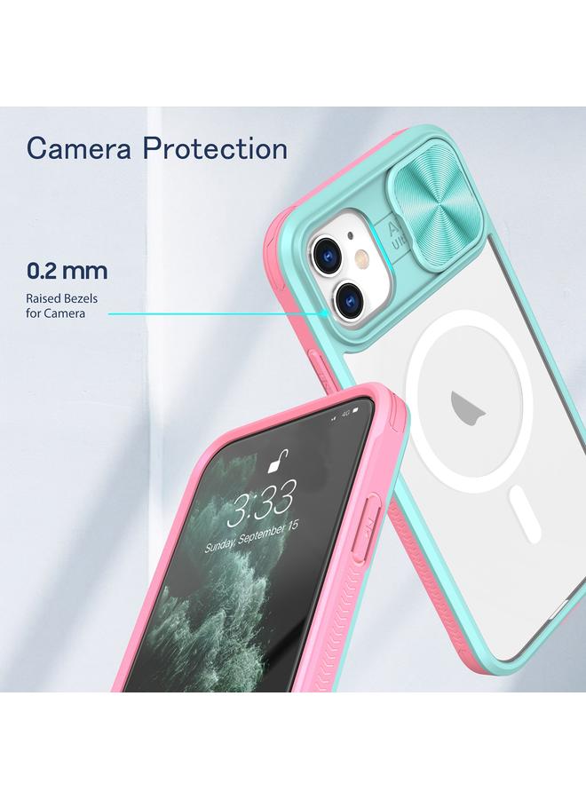 Zaboon Case For iPhone 12 Clear Acrylic + PC + TPU MagSafe Lens Sliding Cover Full Coverage Phone Case - Image 5