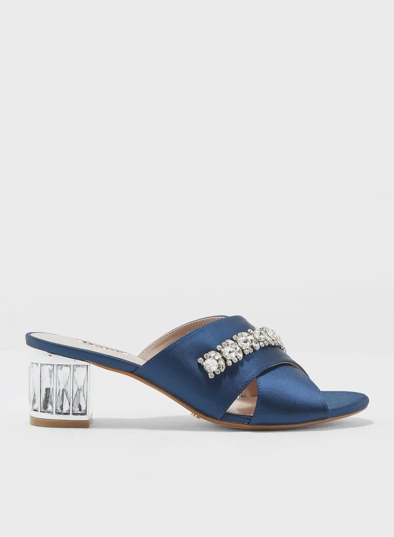 Dune LONDON Bejewelled Cross Strap Sandals