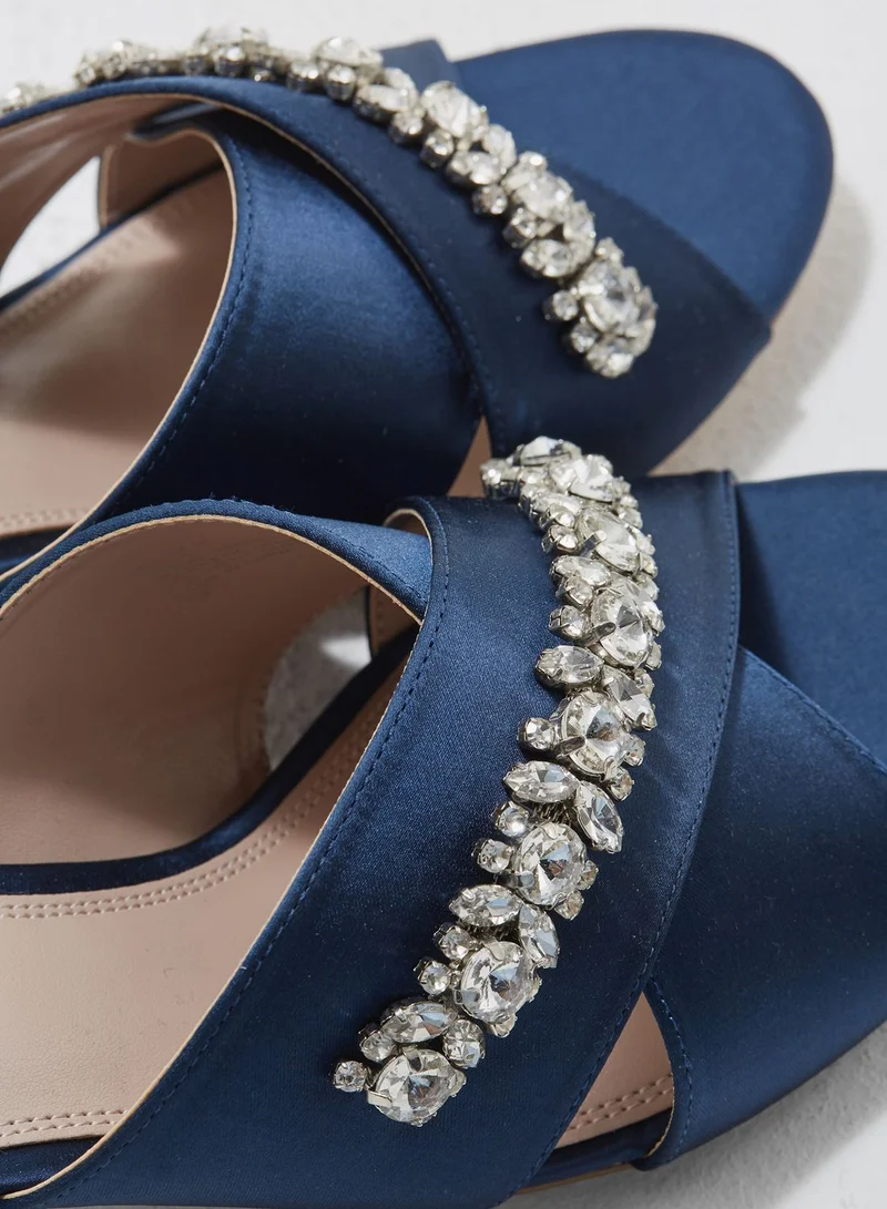 Dune LONDON Bejewelled Cross Strap Sandals