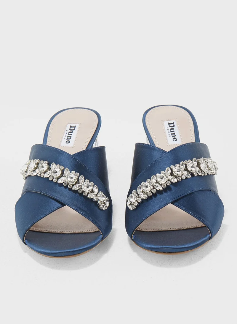 Dune LONDON Bejewelled Cross Strap Sandals