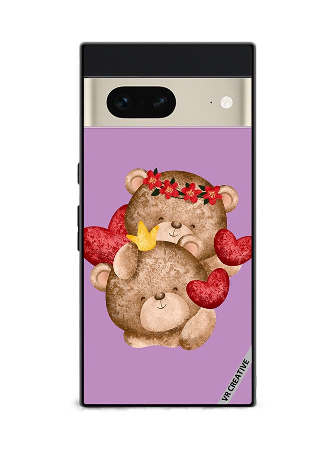VR CREATIVE Protective Case Cover For Google Pixel 7 Bear Love Design Multicolour - Image 1