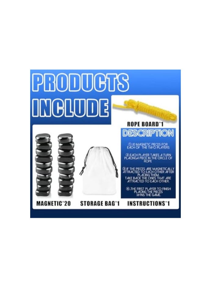 Magnetic Chess Game, Magnetic Chess with Stones, Magnetic Chess with Rocks, Magnet Game with Chain, Magnetic Chess Game, Puzzle Strategy Games for Kids and Adults - Image 3