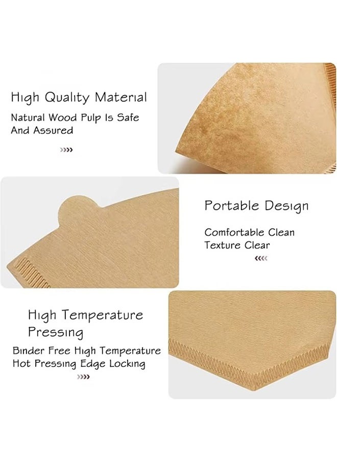Generic - 100 Sheets V60 Coffee Filter Paper,Disposable Coffee Filters Unbleached Natural Cone Coffee Filters, No Blowout Small Coffee Filters Paper For Pour Over Coffee Dripper And Coffee Maker 2-6 Cup - Image 1