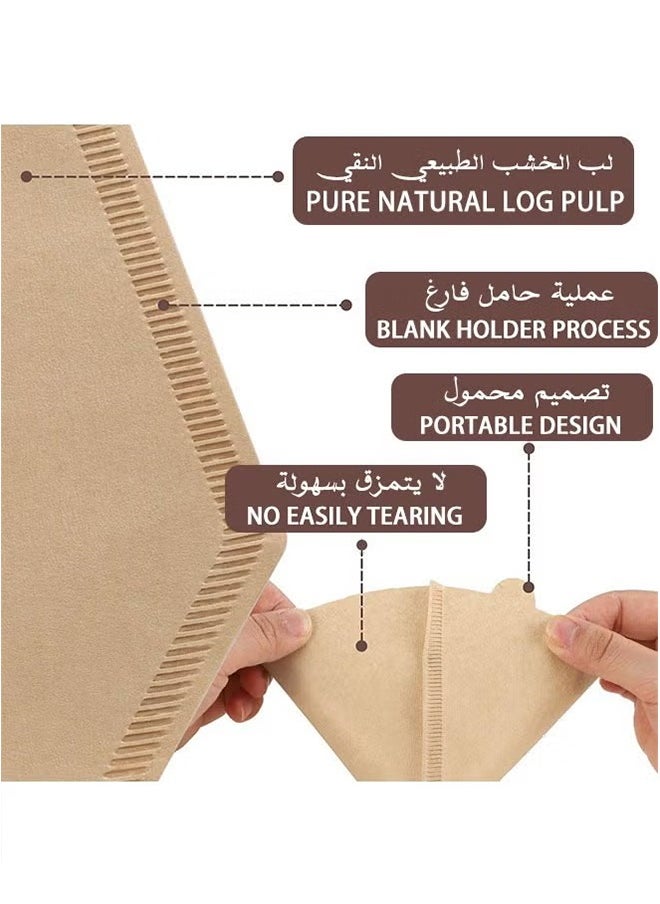 Generic - 100 Sheets V60 Coffee Filter Paper,Disposable Coffee Filters Unbleached Natural Cone Coffee Filters, No Blowout Small Coffee Filters Paper For Pour Over Coffee Dripper And Coffee Maker 2-6 Cup - Image 1