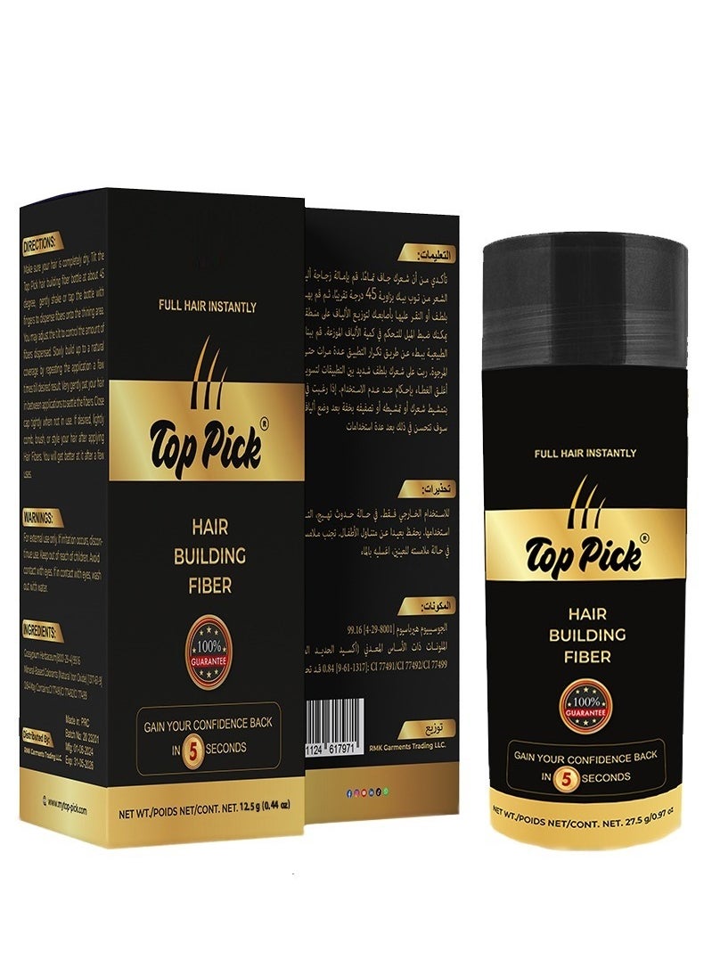 Top Pick Top Pick Hair Building Fiber Dark Brown 12.5g - Instant Hair Volumizer  - Image 1